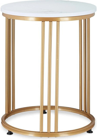 Relaxdays Beistelltisch MARMO in Weiß mit Marmoroptik, B/T/H: 41,0 x 30,0 x 51,0 cm