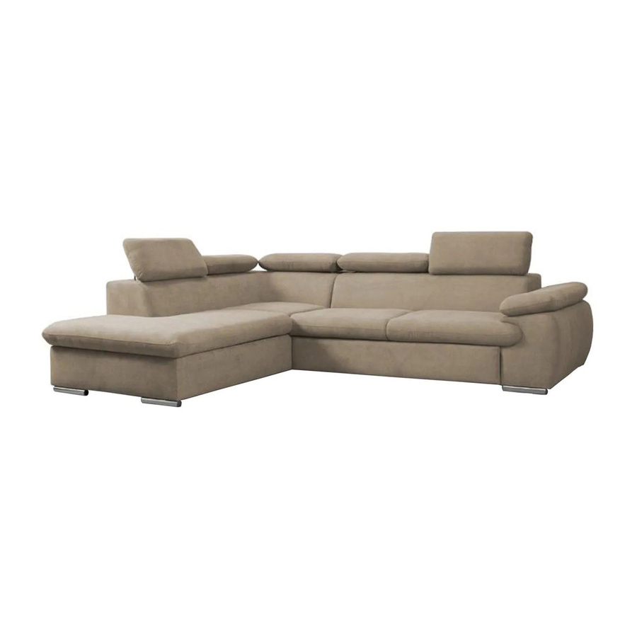 Vente-unique Schlafsofa Fabien in Beige mit L-Form und Ausziehfunktion - Bild 2