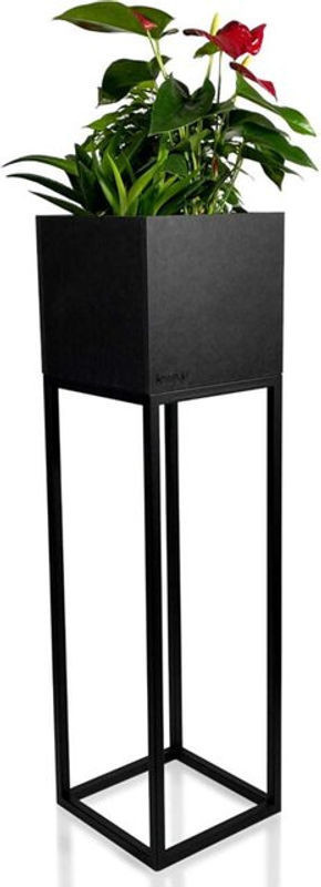 FLEXISTYLE Loft Fiorino Metall-Blumenständer in Schwarz, quadratisch, B/T/H: 22 x 22 x 80 cm - Bild 1