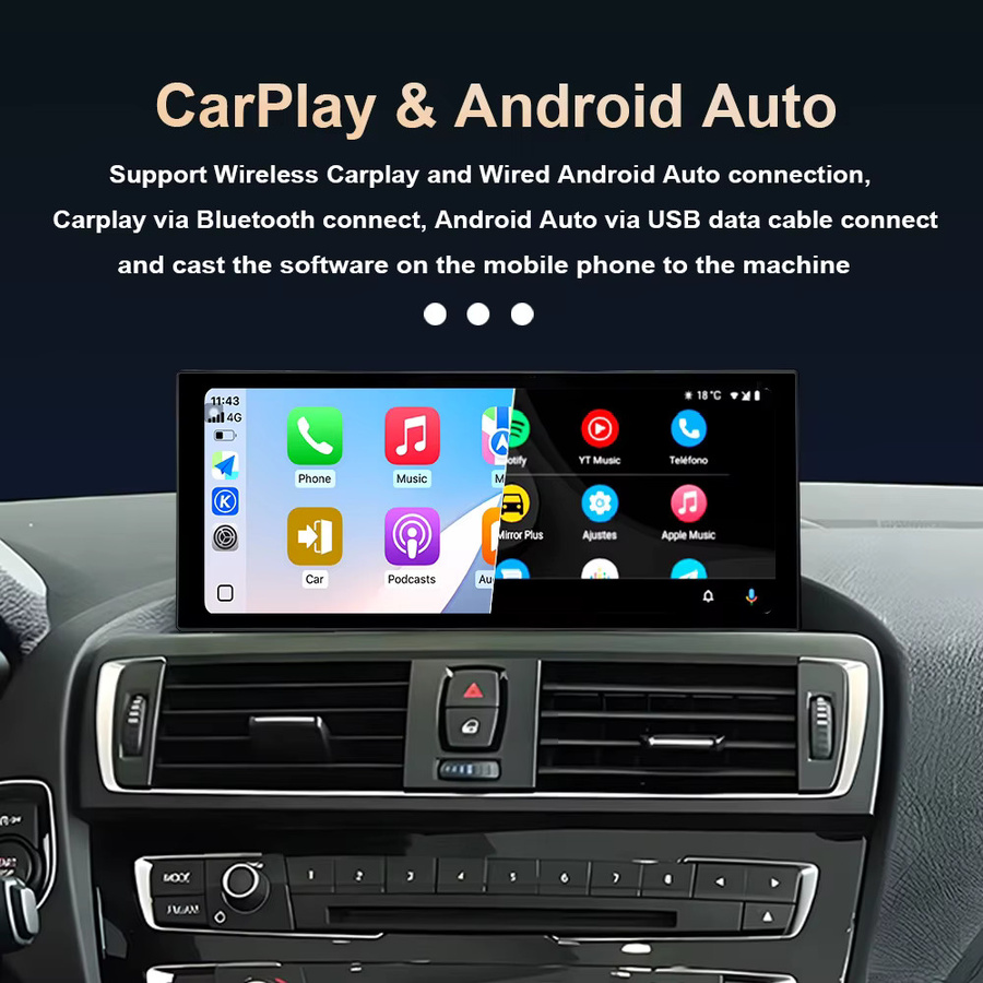 KJ-NAVI Android 14 Multimedia Autoradio mit Carplay für BMW 3er und 4er Serie F30 F31 F32 F33 F34 F36 (2013-2019) NBT EVO System, Schwarz - Bild 2