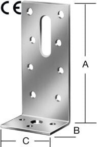 VORMANN Winkelverbinder aus verzinktem Stahl in Silber, B/T/H: 90 x 35 x 40 mm - Bild 1