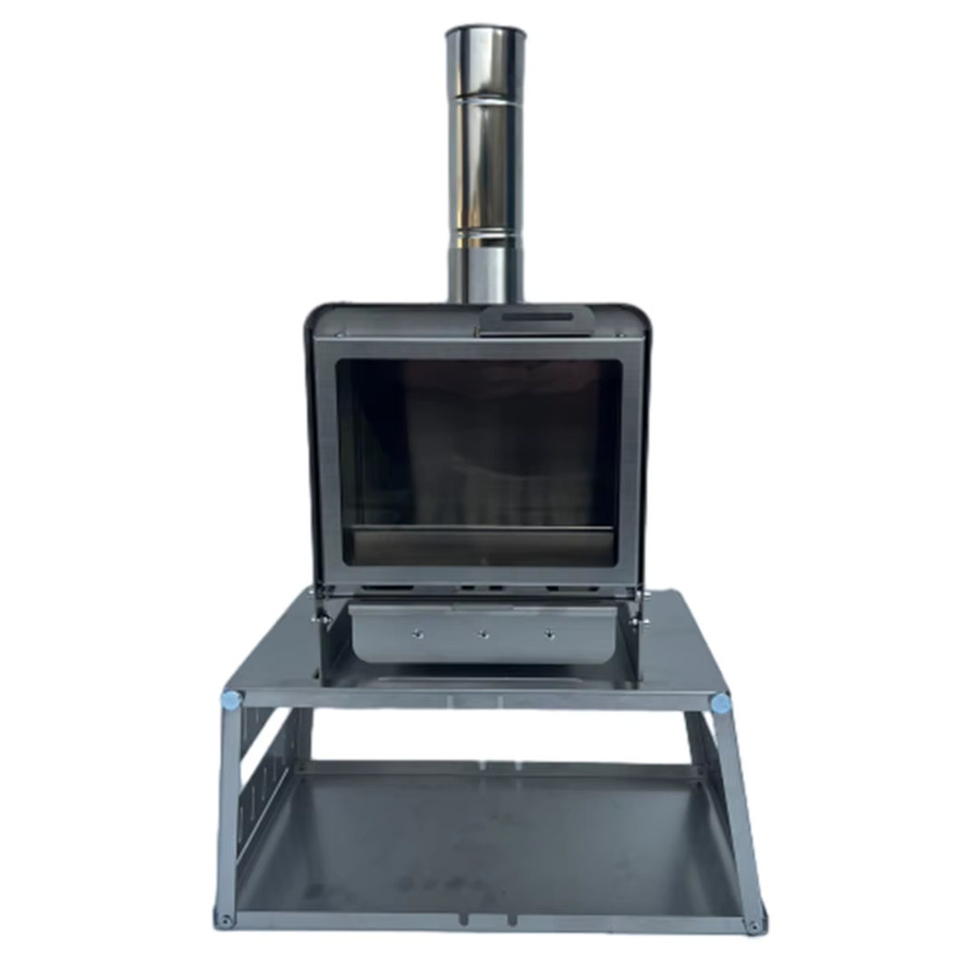 SmiloDon Mini tragbarer Holzofen in Silber als Tisch-Campingkocher und Solo-Lagerfeuer für Outdoor-Einsätze - Bild 3
