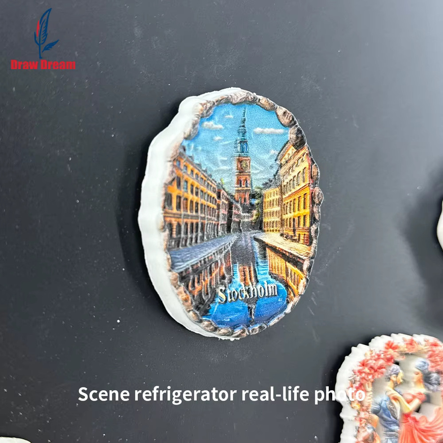 Kreativer Kühlschrankmagnet Stockholm Schweden im klassischen 3D-Stil, Mehrfarbig - Bild 3