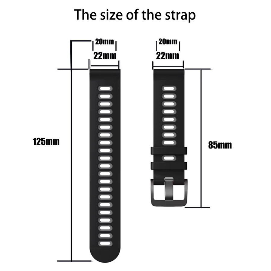 Suunto Uhrenarmband Silikon, Schwarz, Unisex, 20 mm, 22 mm - Bild 5