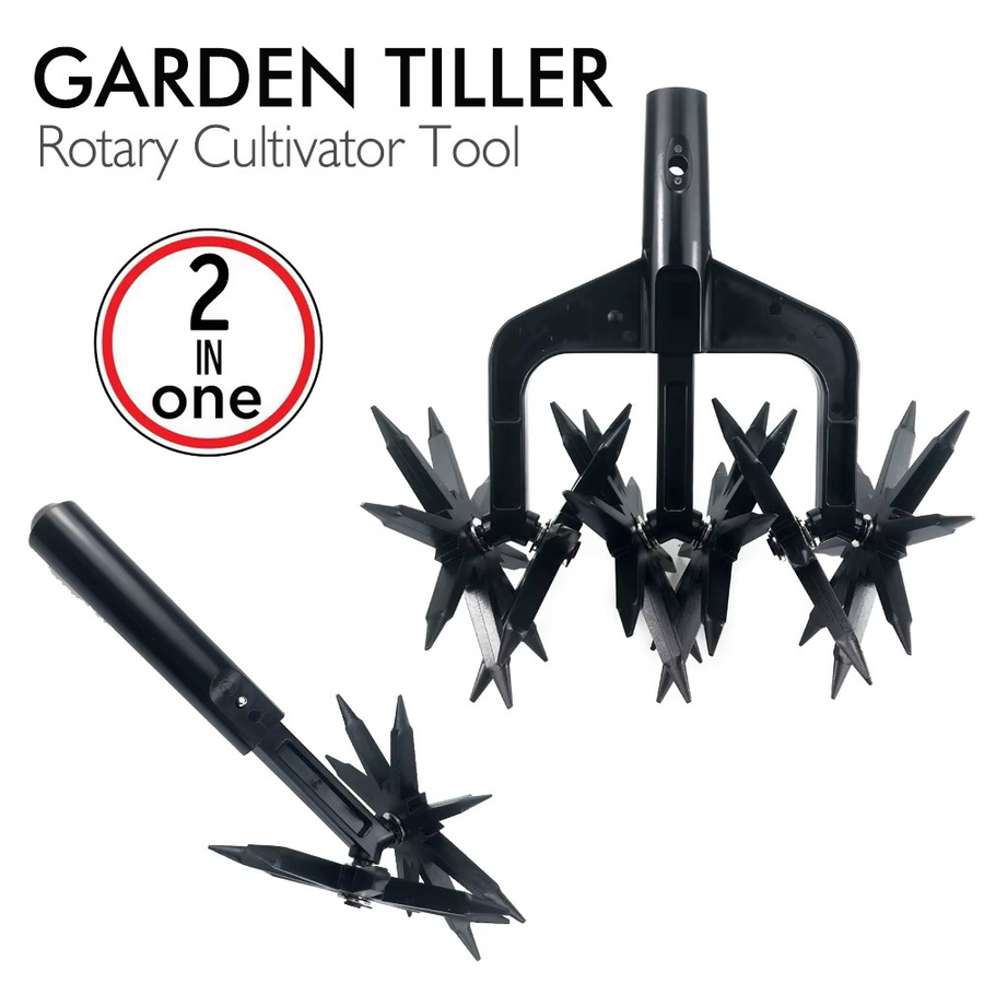 QDS 2-in-1 Gartenbelüfter und Vertikutierer in Schwarz als Rotationsgrubber und Bodenfräse - Bild 2