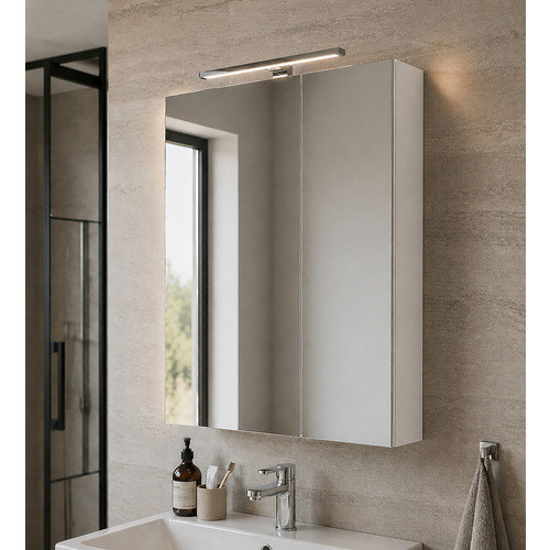 Schildmeyer LED-Spiegelschrank Adana in Weiß matt mit integrierter Beleuchtung, B/H/T: 60 x 74,8 x 16 cm - Bild 2