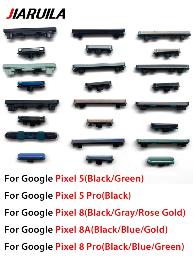 Ersatzteil-Set für Google Pixel 5, 5 Pro, 8, 8 Pro und 8a mit seitlichen Lautstärketasten und Ein-/Aus-Tasten in Schwarz - Bild 5