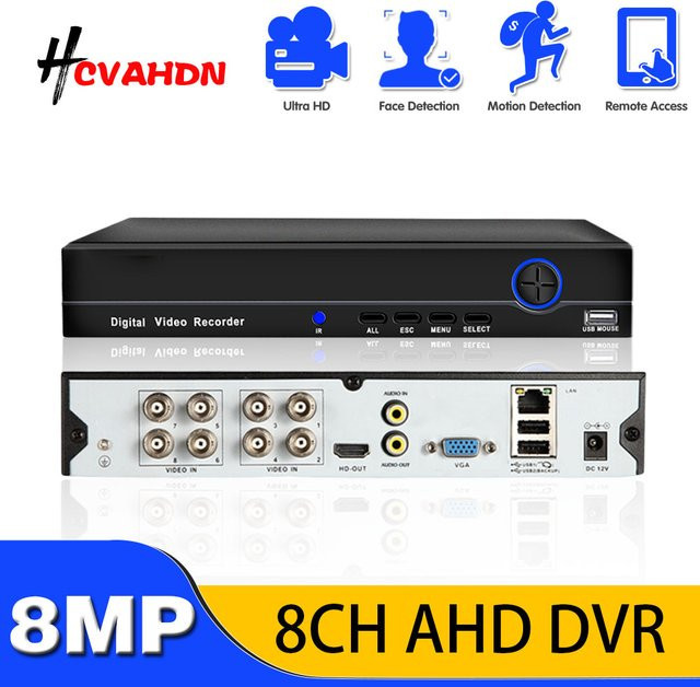 Xmeye 4K 8-Kanal Hybrid NVR DVR Sicherheits-Videosystem mit Gesichtserkennung, 8MP, Schwarz - Bild 1