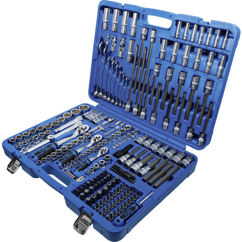 BGS Steckschlüsselsatz Sechskant mit 1/4 Zoll, 3/8 Zoll und 1/2 Zoll Antrieb, 214-teilig, mehrfarbig - Bild 3