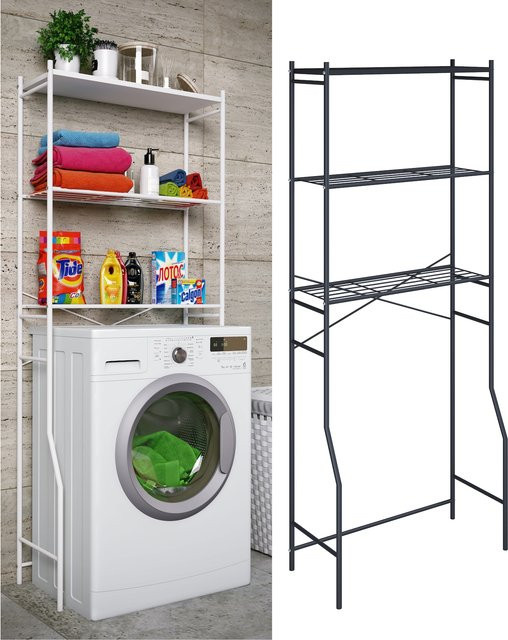 VCM Waschmaschinenschrank Tubas in Weiß aus Metall und Holzwerkstoff, H x B x T: 160 x 64 x 25 cm - Bild 1