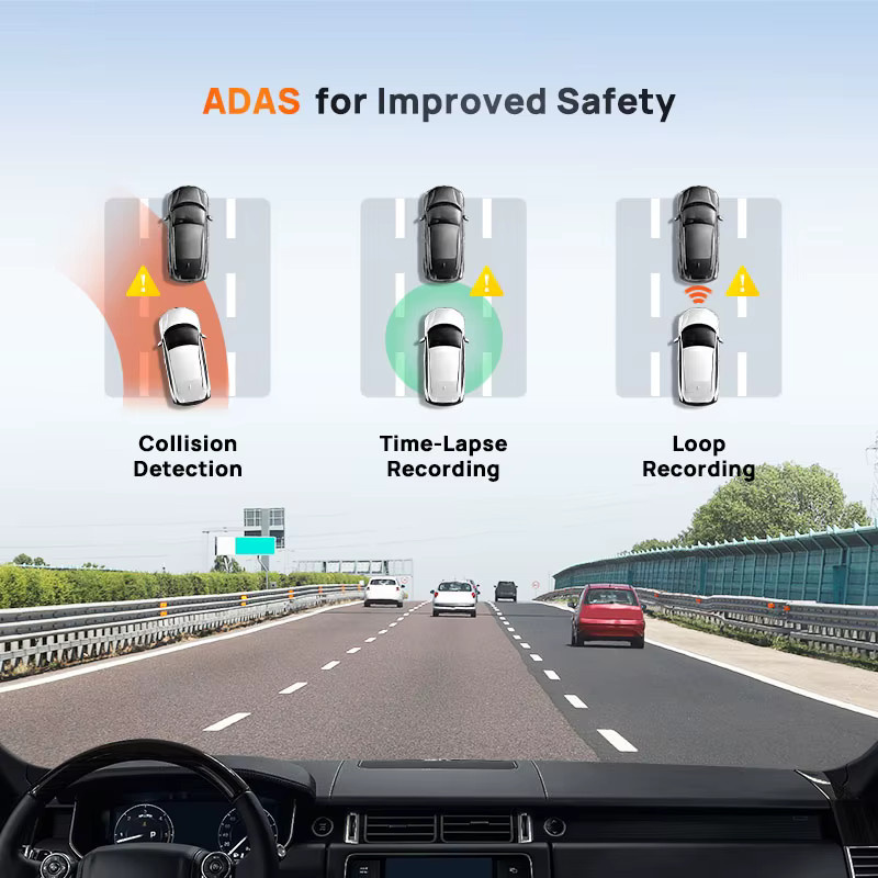 70mai Dash Cam A510 mit 1944P HDR, GPS, ADAS und 4G Konnektivität, inklusive Rückfahrkamera, Schwarz - Bild 4