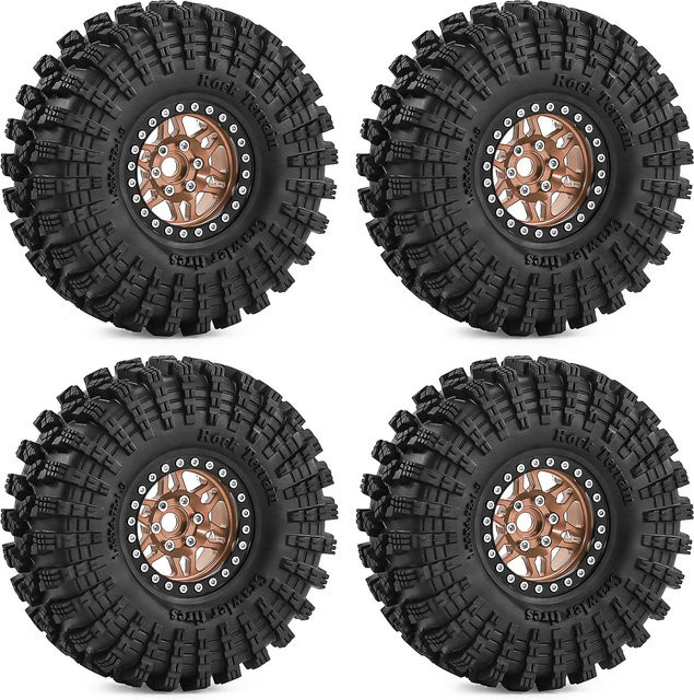 Meep Beadlock-Räder und -Reifen, 1,9 Zoll, 12mm Sechskant, Schwarz - Bild 1