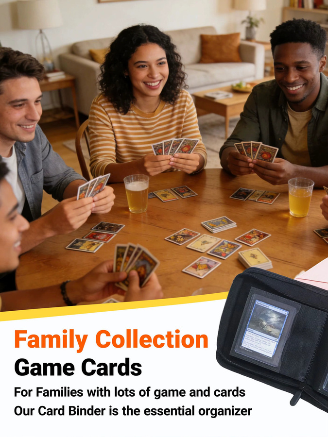 Kartenordner mit Reißverschluss in Grün, Premium PU-Einband mit 32 Kartenfächern für 3x4 Zoll Spielkarten - Bild 6