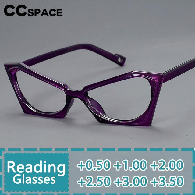 R57147 Lesebrille Damen, Schmetterlingsrahmen, Vollrand, Kunststoff, transparent, purple - Bild 1
