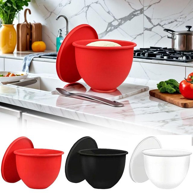 MixAid Silikoneinlagen für KitchenAid 5-Qt Mixer mit neigbarem Kopf, Set aus 3 Einlagen und 3 Deckeln, Schwarz - Bild 1