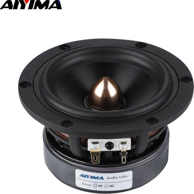 AIYIMA 4 Zoll Mitteltöner mit Keramikmembran und Aluminiumguss-Gehäuse, 50W, Schwarz - Bild 1