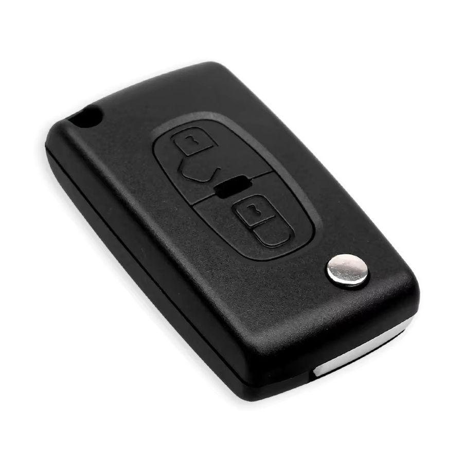Keyyou 5er Set Flip Remote Key Shell für Peugeot 4007, 4008 und Citroen C-Crosser, C4 Aircross, 2 Tasten, Modell MIT-11R, Schwarz - Bild 2