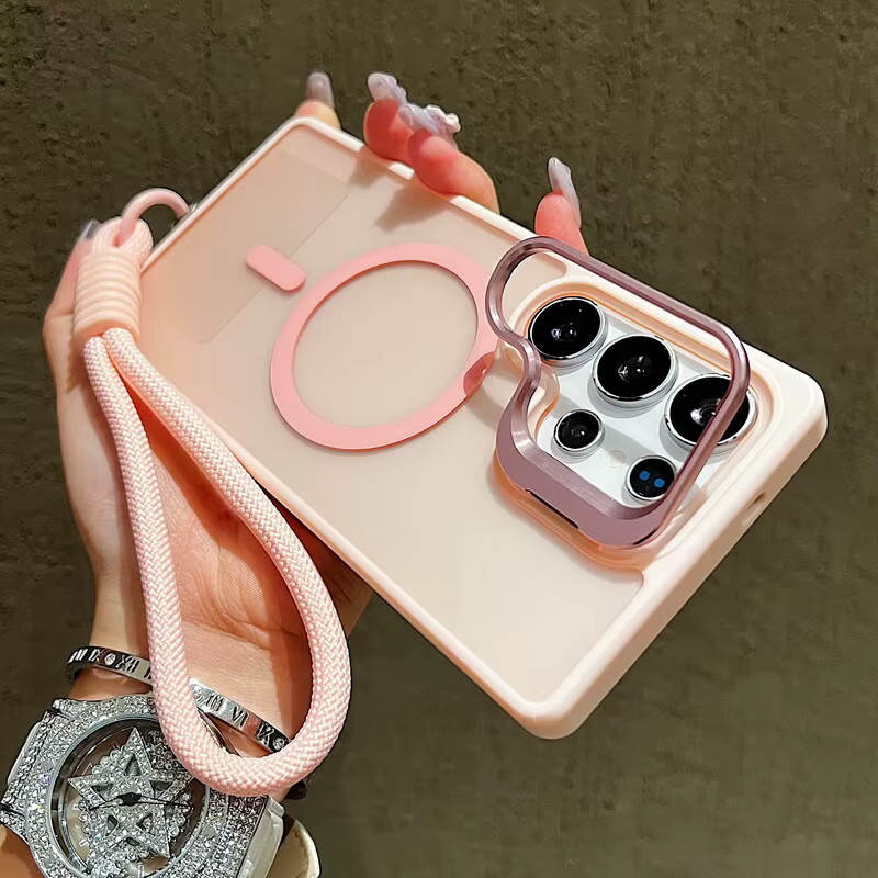 Magnetisches Handgelenk-Telefonhalterungs-Case für Samsung Galaxy S24 S25 FE S24 Plus S26 Ultra A16 A17 A56 mit Objektivschutz in Orange - Bild 2