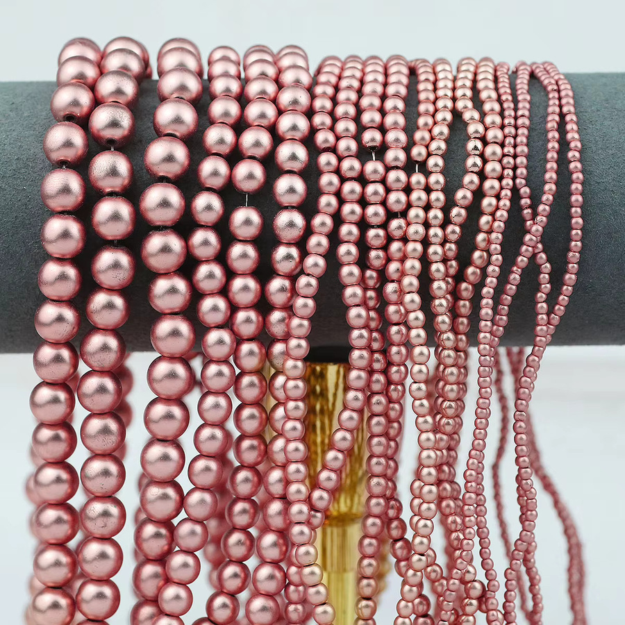 Hämatit Perlen, Rose Gold, Matt, Rund, 2-10mm, Unisex - Bild 4