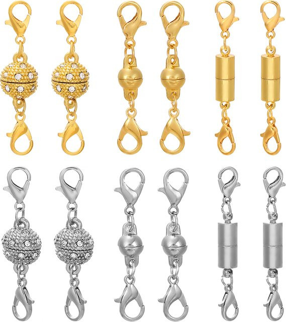 AGCFABS Magnet-Endverschluss-Anschlüsse, 12 Sets, Schmuckherstellung, Zubehör - Bild 1
