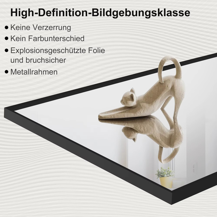 Anajqaqia Bodenspiegel in voller Länge mit Aluminiumrahmen, dekorativer Standspiegel zum Aufhängen oder Anlehnen, Gold oder Schwarz, B/T/H: 164 x 54 x 177 cm - Bild 4