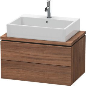 Duravit Waschtischunterschrank Compact L-Cube in Nussbaum Natur mit 2 Schubladen, B/T: 72 x 47,7 cm - Bild 1
