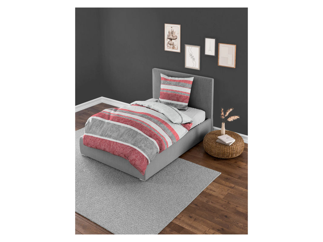 Bierbaum Biber Bettwäsche Set 6908 aus Baumwolle, Rot, B/T/H: 135 x 200 cm mit 1 Kissenbezug - Bild 2