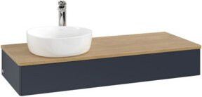V&B Waschtischunterschrank Antao mit Beleuchtung, Eiche honig lackiert, Braun, B/T/H: 120 x 50 x 19 cm - Bild 1