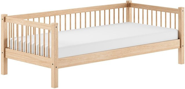 VIPACK Day-Bett aus massiver Buche in Braun inklusive Lattenrost, B/T/H: 90 x 200 x 68 cm - Bild 1