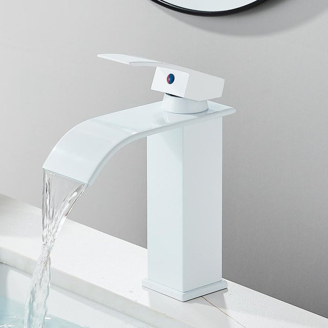 Yiran Furniture Wasserfall-Waschtischhahn Einhebelmischer in Mattschwarz für dein Badezimmer - Bild 1