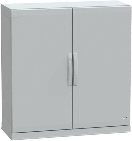 Schneider Electric Polyestergehäuse PLAZ mit Sockelrahmen und offenem Boden in Grau, B: 100 cm, H: 100 cm, T: 42 cm, IP54 - Bild 1