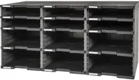 Exacompta Modulodoc EcoBlack Dokumentenablage mit 12 Fächern für A4, Schwarz/Grau - Bild 1