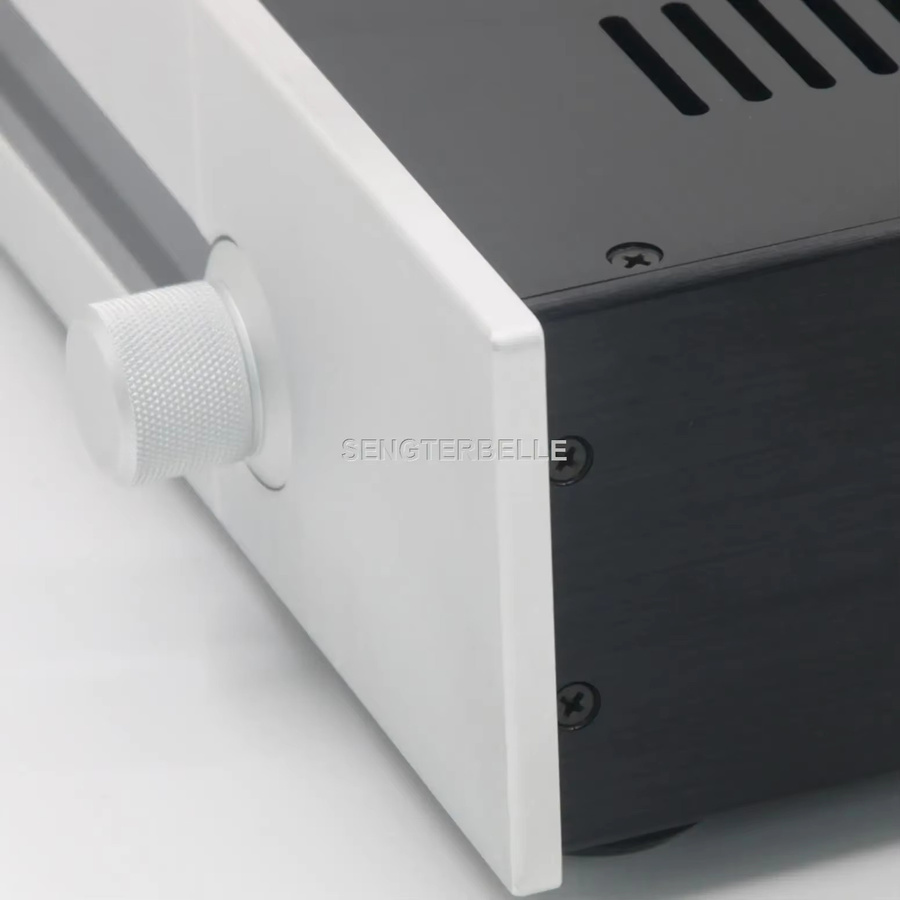 SENGTERBELLE HiFi Vollaluminium-Vorverstärkergehäuse mit Lautstärkeregler, Schwarz, B/T/H: 430 x 90 x 308 mm - Bild 2