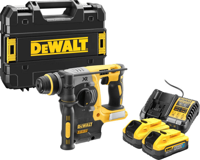 DeWalt DCH273NT-XJ POWERSTACK Akku Starterset mit 2x 5,0 Ah in Gelb - Bild 1