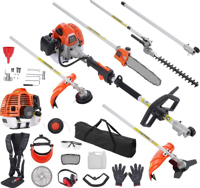 SucceBuy 6-in-1 Multifunktions-Gartengerät mit Benzin, Farbe: Orange - Bild 1