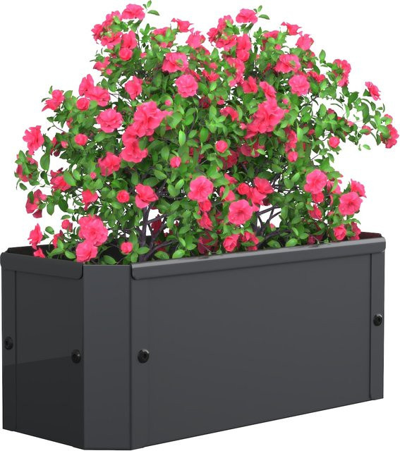 VCM Metall Hochbeet Balora S in Anthrazit, rechteckiger Pflanzkasten für Balkon, Terrasse und Garten, B/T/H: 39 x 18 x 16 cm - Bild 1