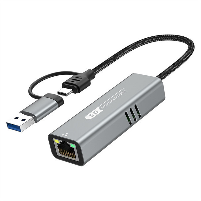 GKNP USB-C auf 5 Gbit/s Ethernet-Adapter RTL8157 RJ45-Netzwerkkonverter für Laptop und PC, unterstützt 5 G, 2,5 G, 1 G und 100 Mbit/s - Bild 1
