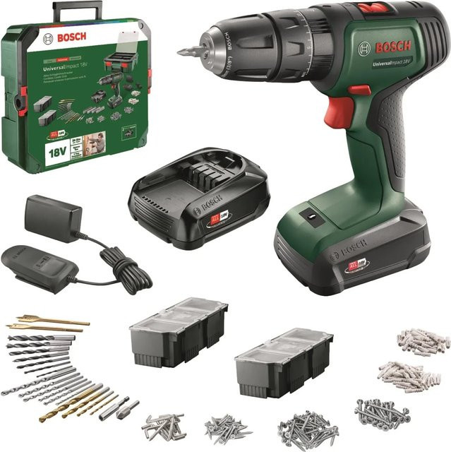 Bosch UniversalImpact 18 V Akku-Schlagbohrschrauber Set in Grün/Schwarz - Bild 1