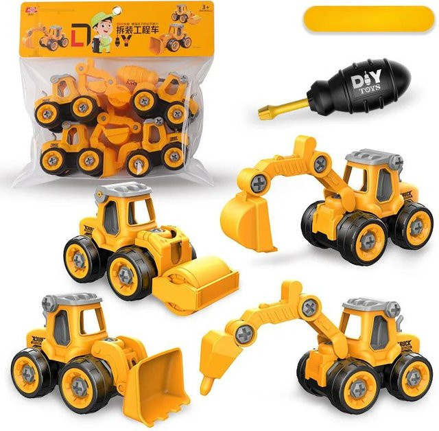 Binchi Keji Travel Engineering Auto Feuerwehrauto, 4-teiliges Set, ab 12 Jahre - Bild 1