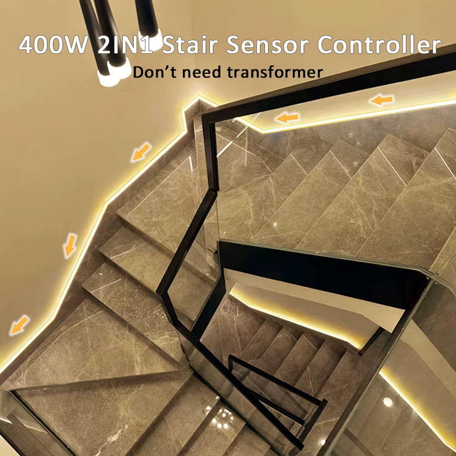 MJJC COB LED Streifen Licht Kit mit Bewegungssensor für Treppen und Korridore, Cool White, 24V - Bild 2