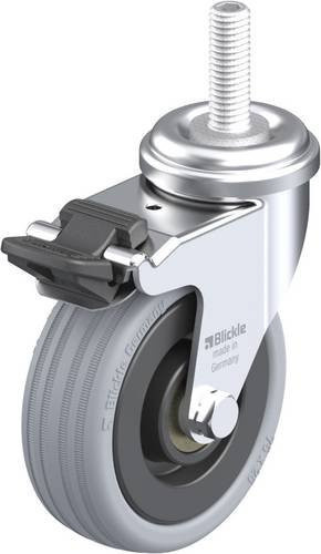 Blickle Lenkrolle LRA-VPA 75K-FI-GS10 mit Feststeller, Rad-Durchmesser: 75 mm, Tragfähigkeit: 60 kg, Farbe: Grau/Schwarz - Bild 1