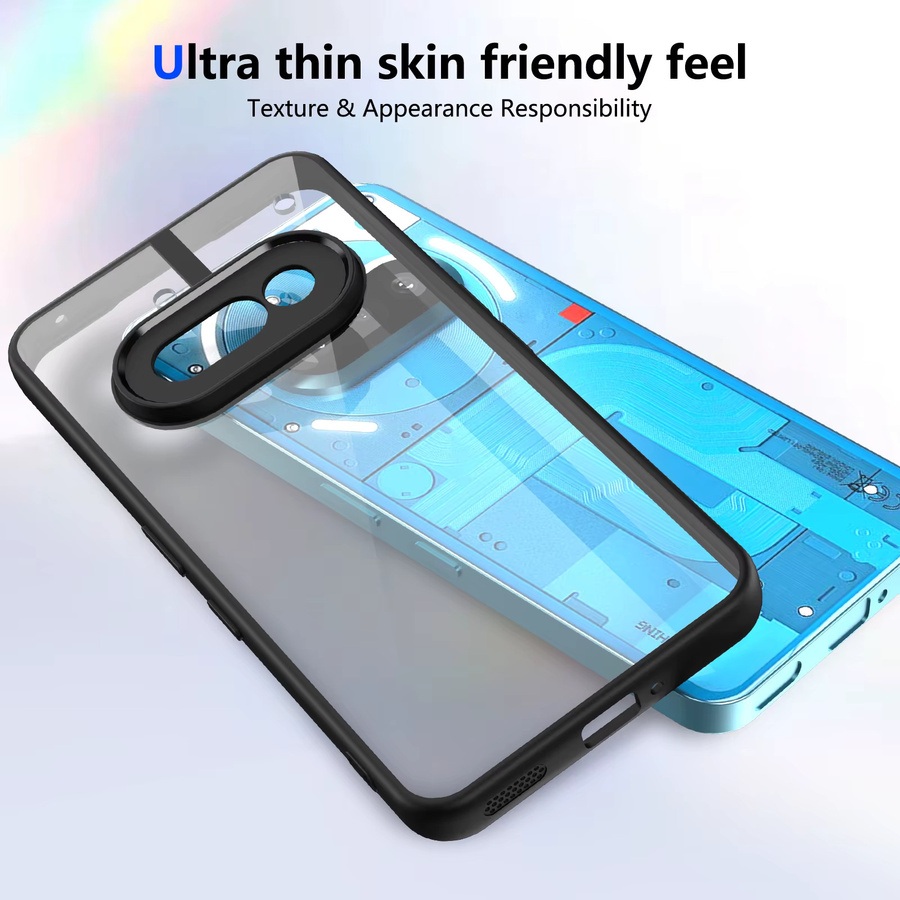 EUCAGR Handyhülle aus Acryl für Nothing Phone 3A Lite, Nothing CMF Phone 2 Pro und Nothing 2A in Grau, stoßfeste Schutzhülle mit Acryl-Rückseite - Bild 2