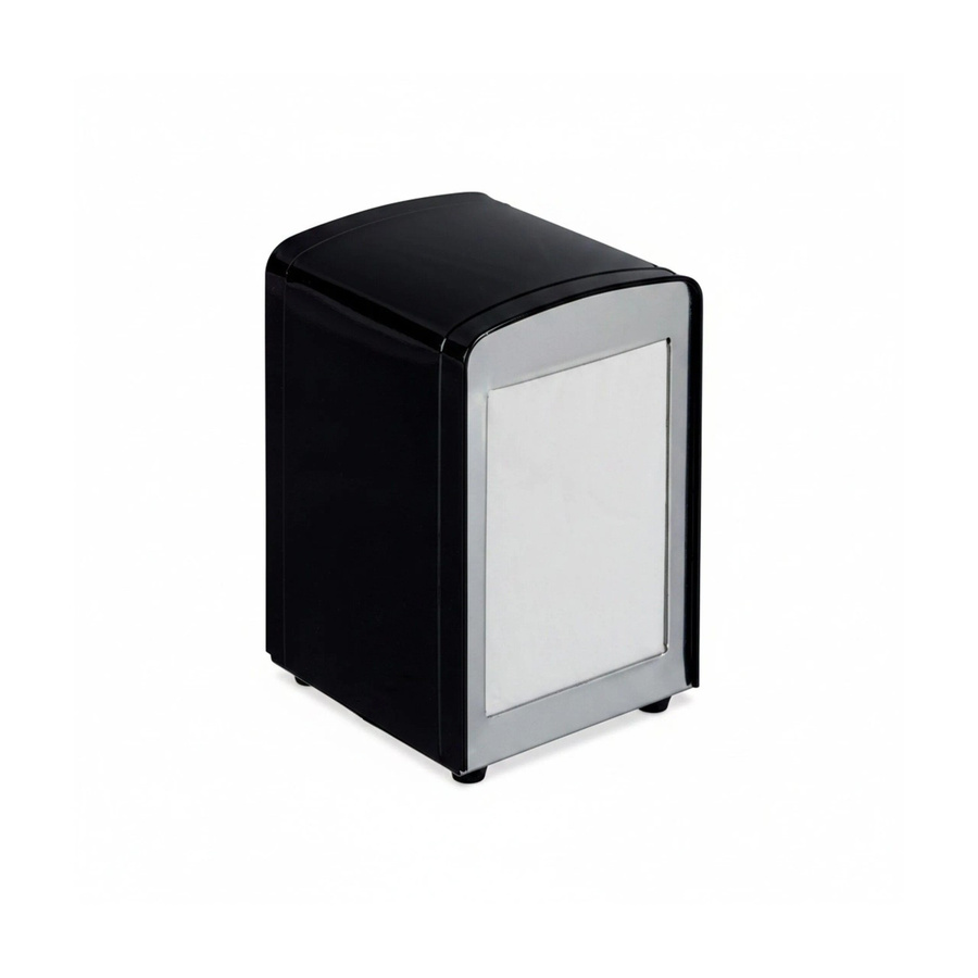 Relaxdays Serviettenspender aus Stahl in Schwarz, rutschfest, B: 15 cm, T: 9,5 cm, H: 11 cm - Bild 2