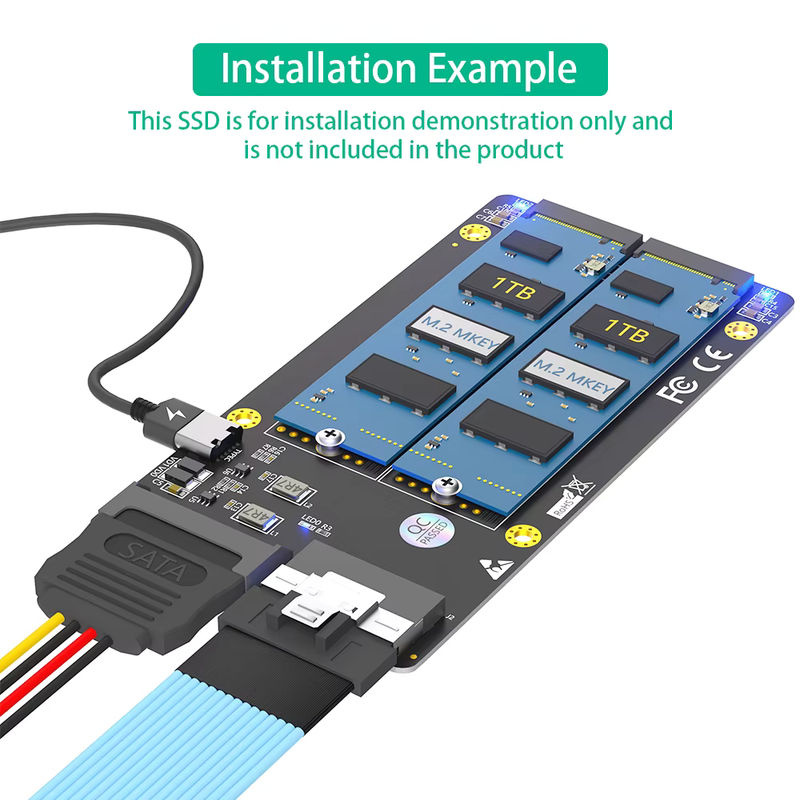 T.F.SKYWINDINTL Dualer 2X M.2 NVMe SSD zu Slimline SFF-8654 8X Adapter in Schwarz für M.2 NVMe SSD Formate 2230/2242/2260/2280 - Bild 5