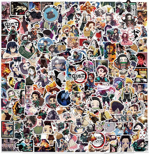 Bandai Demon Slayer Aufkleber, Anime Cartoon Tanjiro Kamado Nezuko Kamado, Sticker für Handy Auto, Manga-Aufkleber Deko - Bild 1