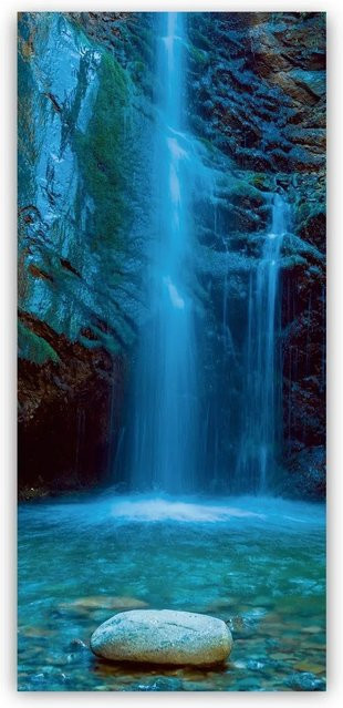 Walllux Duschrückwand Wasserfall aus Alu-Verbund in Blau, B/H: 90 x 200 cm, Stärke: 3 mm - Bild 1