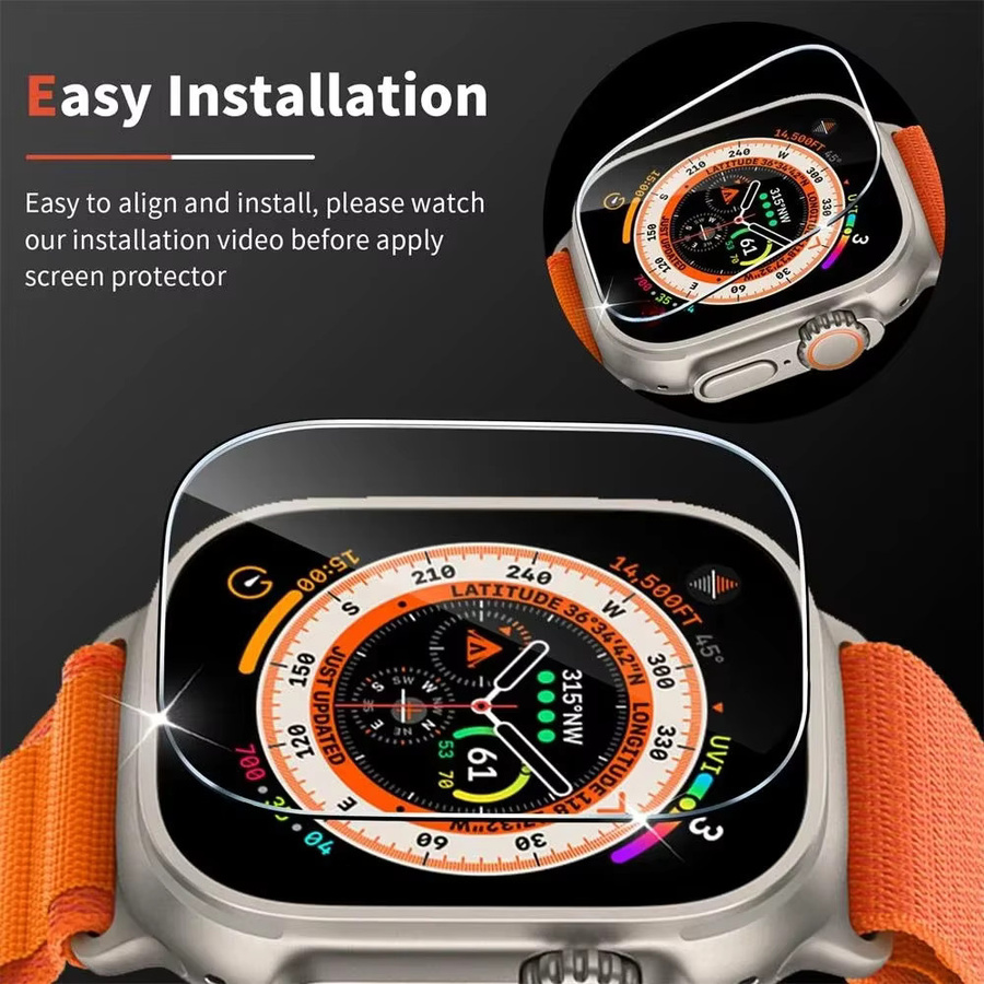 CAOWTAN Displayschutzfolie für Apple Watch Ultra 49 mm, Glas, 5 Stück - Bild 5