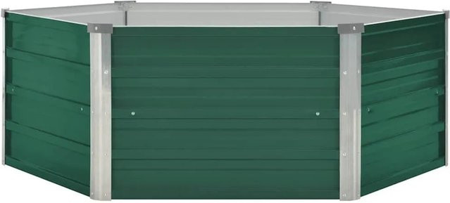 Furnicato Hochbeet aus verzinktem Stahl in Grün, B/T/H: 129 x 129 x 45 cm - Bild 1