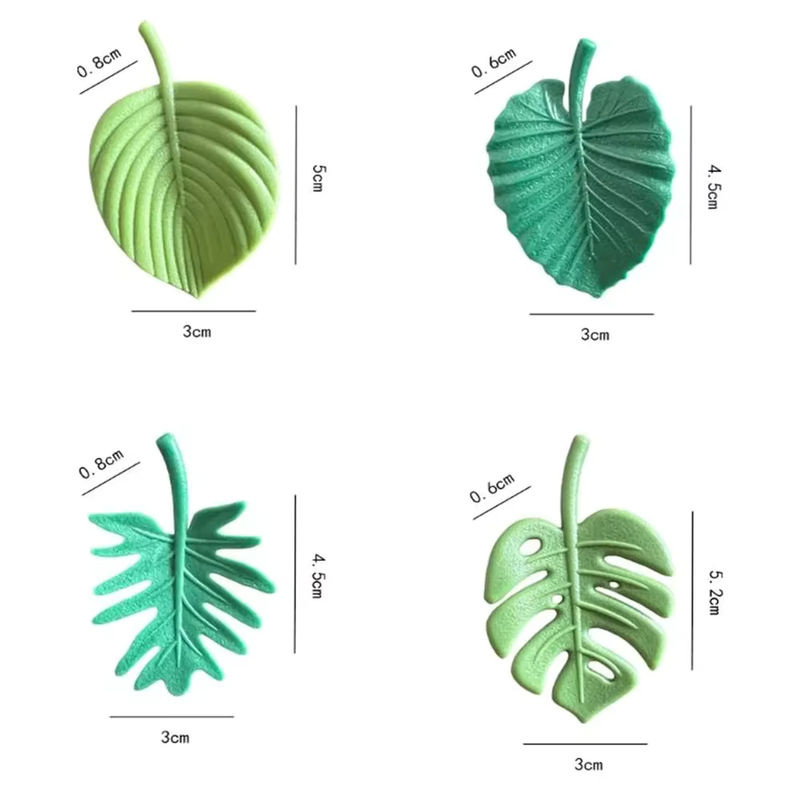 4er-Set Grüne Schildkröten-Blatt Kühlschrankmagnete aus Kunststoff für deine Küchendekoration - Bild 4