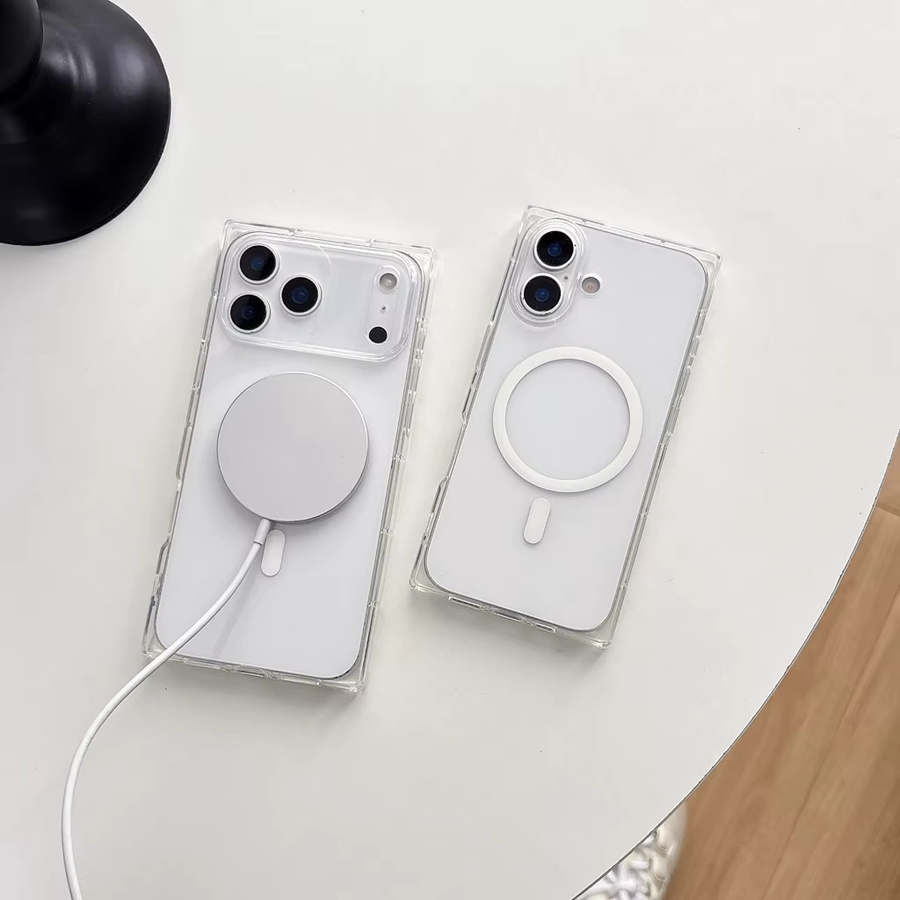 Minimalis Transparente Magnetische Kabellose Lade-Telefonhülle für Apple iPhone 17 16 15 14 13 12 Pro Max Plus Air - Bild 2